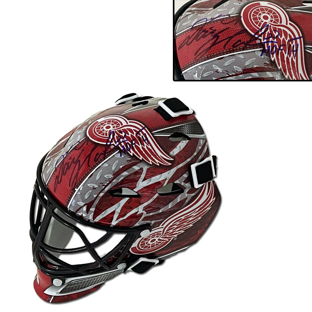 Dominik Hasek Hand-Signed Detroit Red Wings Mini Goalie Mask w/HOF 14 And COA