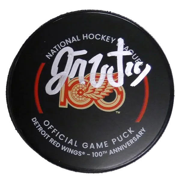 Darren McCarty Autographed Detroit Red Wings Centennial Puck, With COA