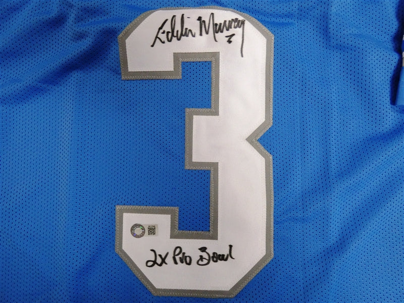 Eddie Murray Autographed Custom Detroit Lions Jersey, With 2X Pro Bowl And COA