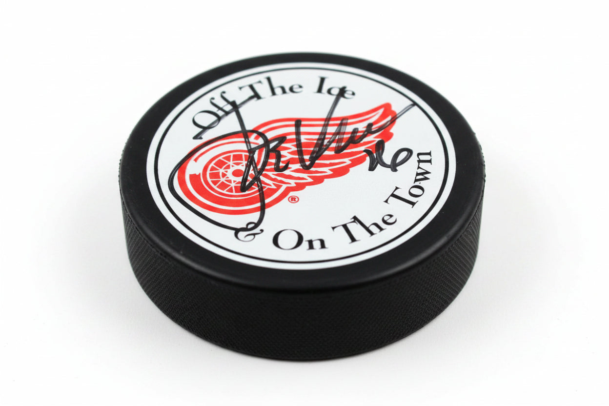 Joey Kocur Autographed Detroit Red Wings Special Logo Puck, With Beckett COA