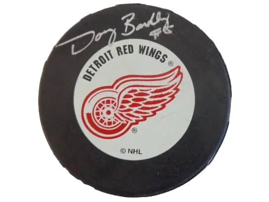 Doug Barkley Autographed Detroit Red Wings Puck, With COA