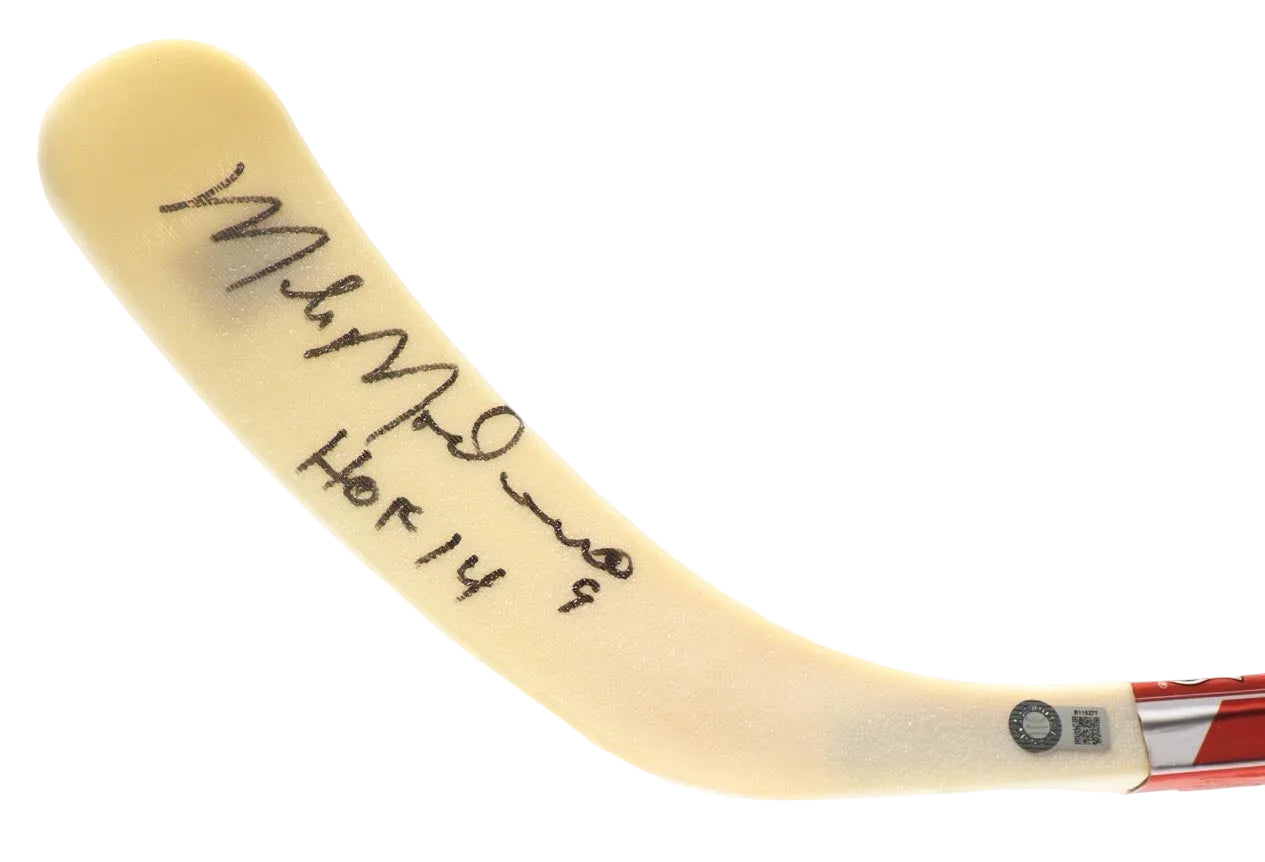 Mike Modano Hand-Signed Detroit Red Wings Stick Inscribed "HOF 14", With Schwartz COA