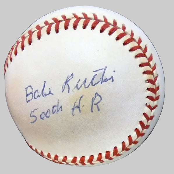 Willis Hudlin Autographed Baseball w/ Babe Ruth's 500th HR And Beckett COA