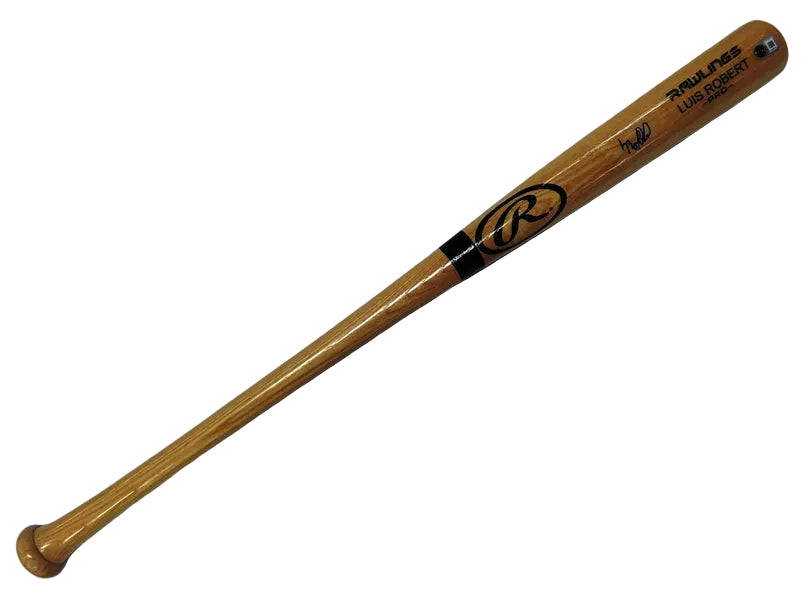 Autographed Luis Robert Full-Sized Rawlings Blonde Baseball Bat, With Beckett COA