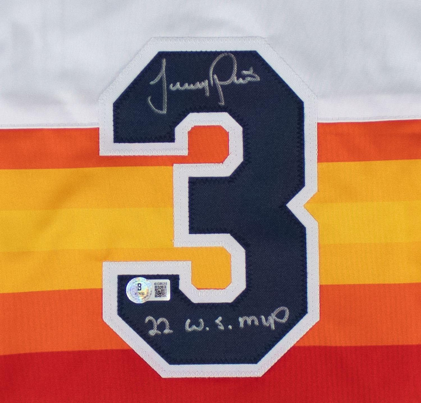 Jeremy Pena Hand-Signed Custom Houston Astros Jersey, W/"22 WS MVP" And Beckett COA