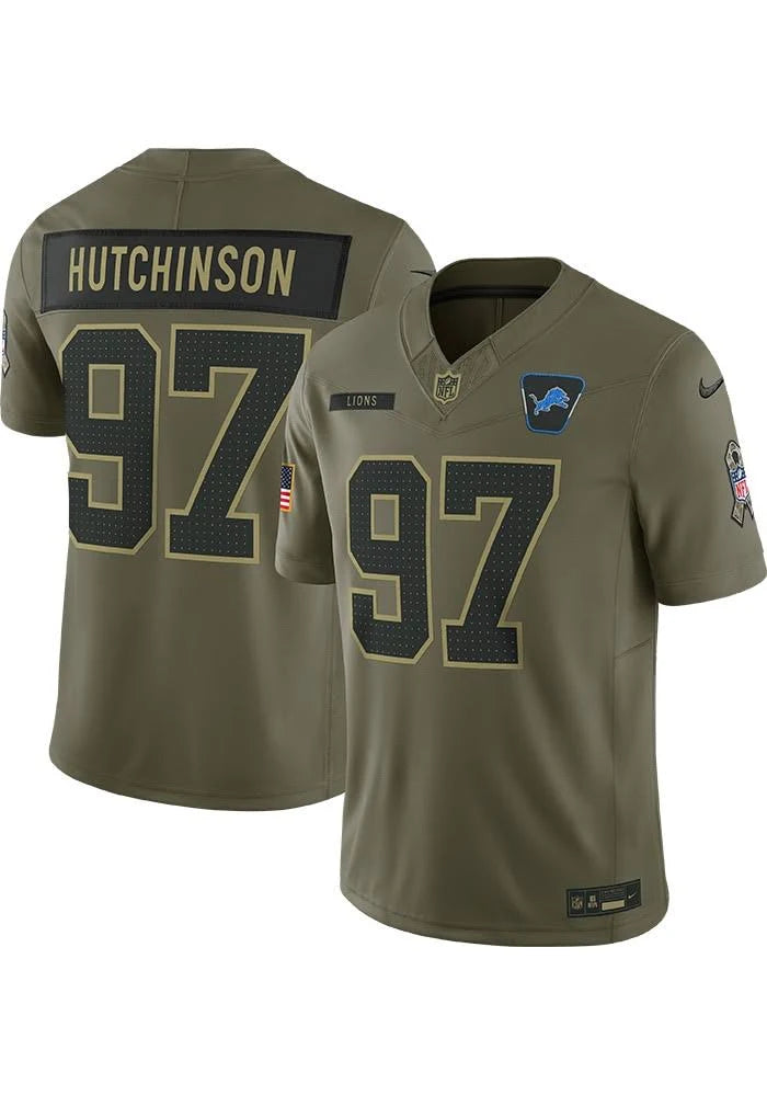 Aidan Hutchinson Detroit Lions XL Nike Dri-Fit Special Military Jersey