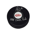Henrik Zetterberg Hand-Signed Detroit Red Wings Puck w/Draft Pick "1999 210th Pick" And COA