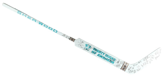 1993-94 Mighty Ducks Team-Signed LE (165/500) Sher-Wood Goalie Stick, With Beckett COA