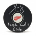 Pavel Datsyuk Autographed Detroit Red Wings Puck w/Triple Gold Club And Beckett COA