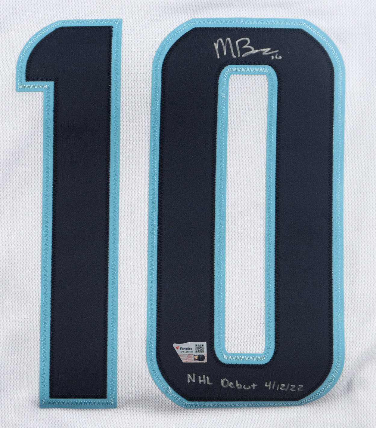 Matty Beniers Hand-Signed Seattle Kraken Adidas Authentic Jersey, w/"NHL Debut 4/12/22" And Fanatics COA