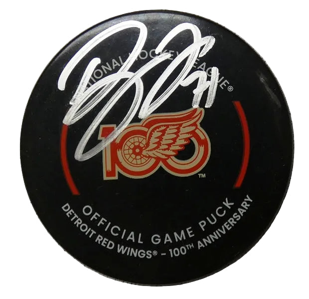 Dylan Larkin Autographed Detroit Red Wings Centennial Official Game Puck, With Beckett COA