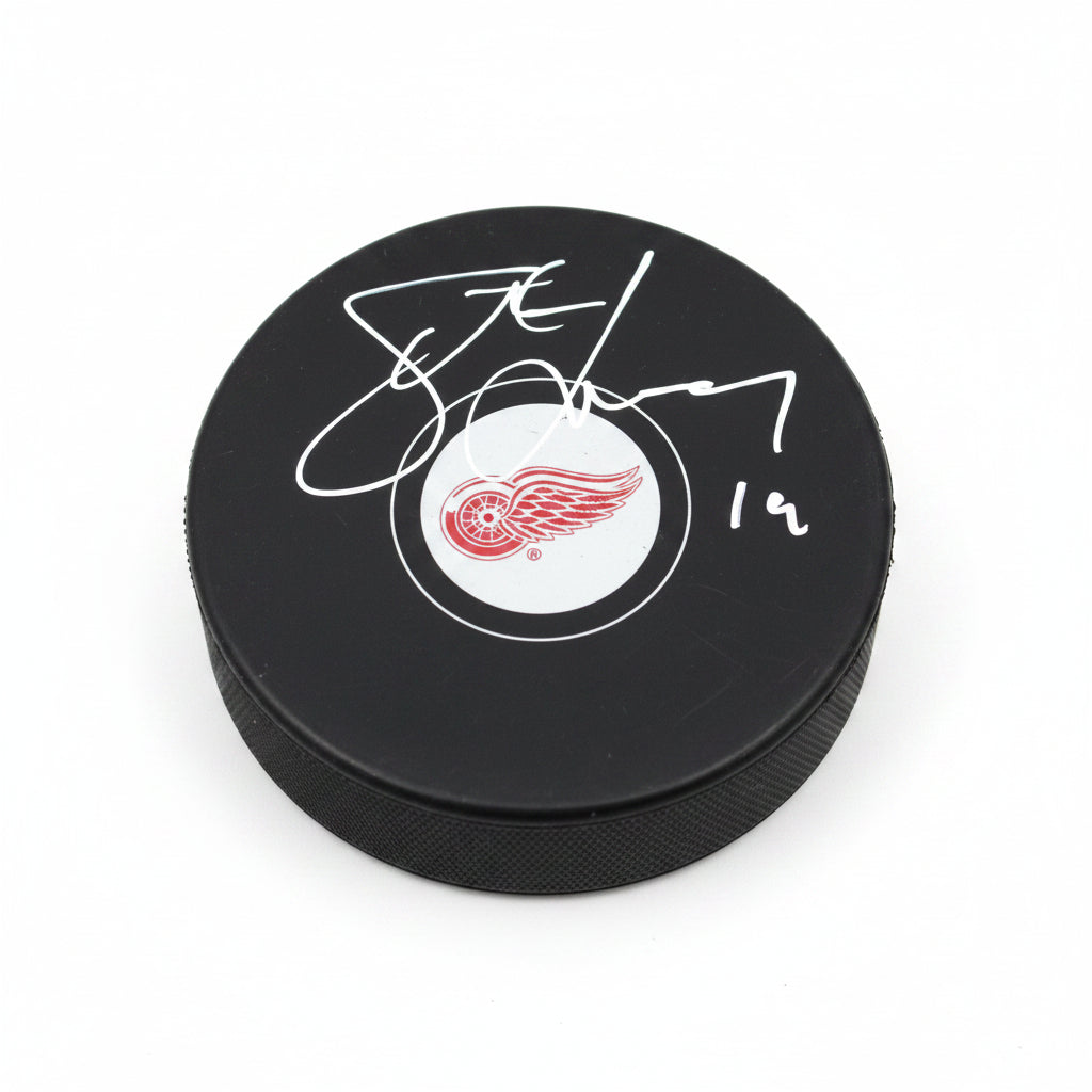 Steve Yzerman Autographed Detroit Red Wings Puck, With Beckett COA