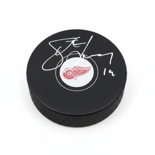 Steve Yzerman Autographed Detroit Red Wings Puck, With Beckett COA