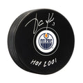 Jari Kurri Autographed Edmonton Oilers Puck w/ HOF 2001 And COA