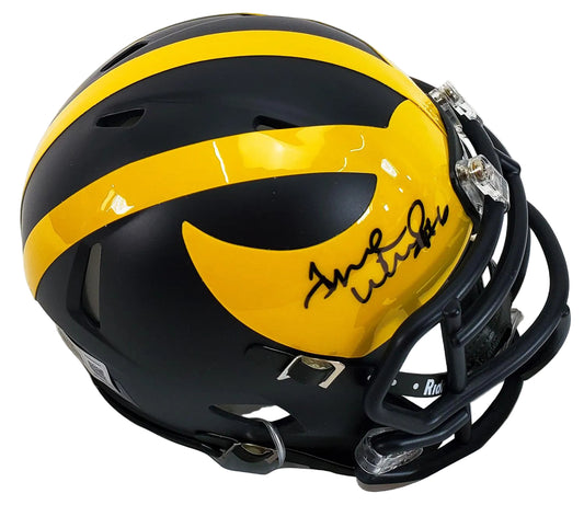 Tyrone Wheatley Hand-Signed Michigan Wolverines Speed Mini Helmet, With Beckett COA