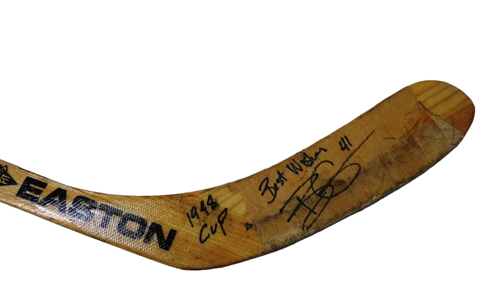 Brent Gilchrist Game-Used AND Autographed Detroit Red Wings Hockey Stick, With 1998 Cup And Best Wishes Inscription And Beckett COA