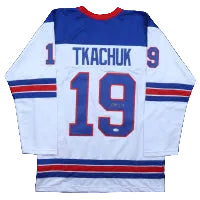 Matthew Tkachuk Hand-Signed In Gold Ink Custom XL Team USA Jersey, With JSA COA