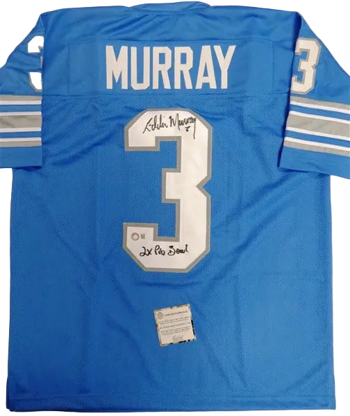 Eddie Murray Autographed Custom Detroit Lions Jersey, With 2X Pro Bowl And COA