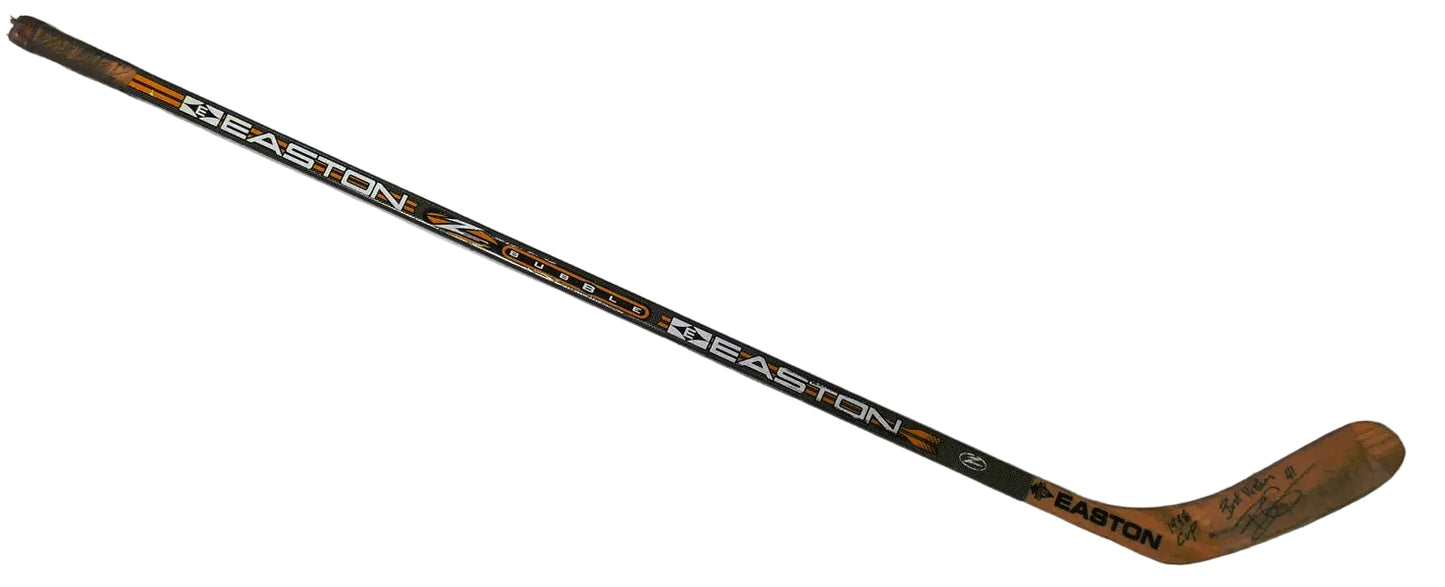 Brent Gilchrist Game-Used AND Autographed Detroit Red Wings Hockey Stick, With 1998 Cup And Best Wishes Inscription And Beckett COA