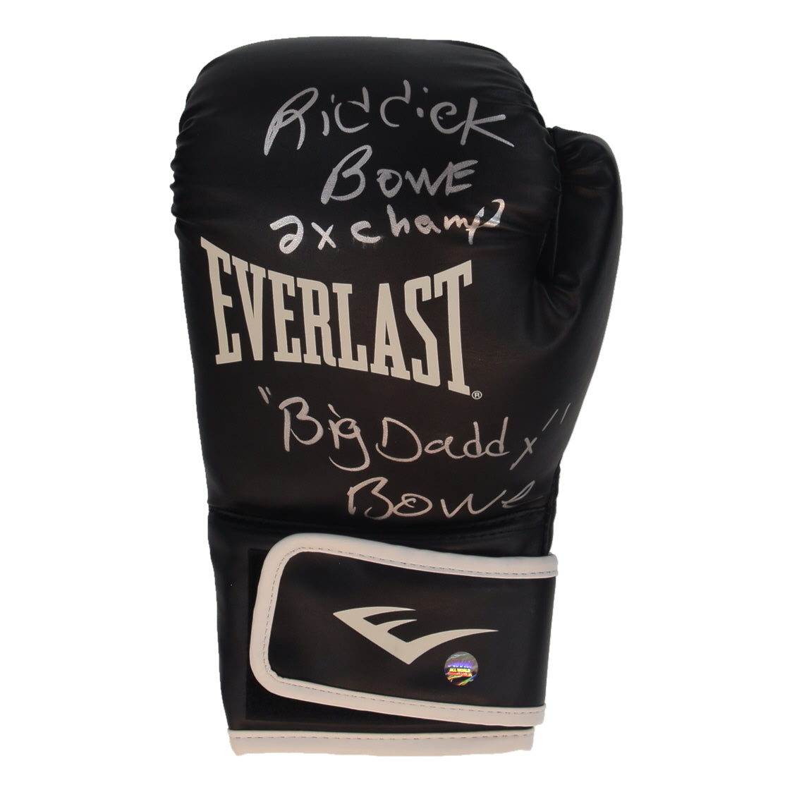 Riddick "Big Daddy" Bowe Hand-Signed Everlast Boxing Glove, With "2x Champ" And COA