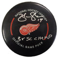 Brendan Shanahan Autographed Detroit Red Wings Official Game Puck w/3X SC Champ And COA