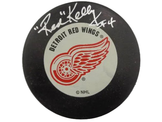 Red Kelly Autographed Detroit Red Wings Puck, With COA