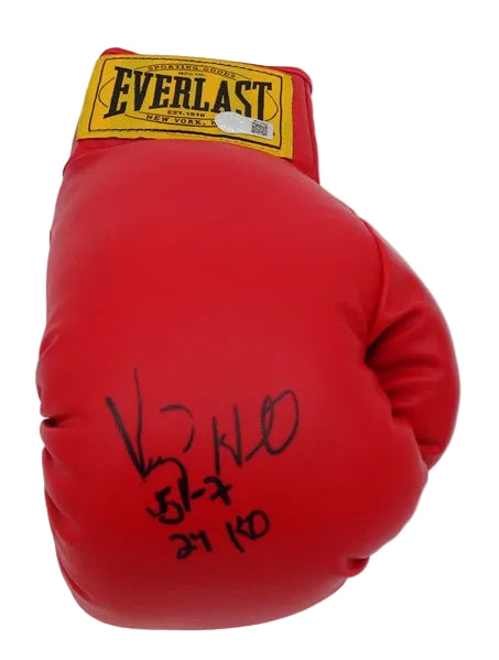 Virgil Hill Autographed Boxing Glove With 51-7 And 24 KO, With Schwartz COA