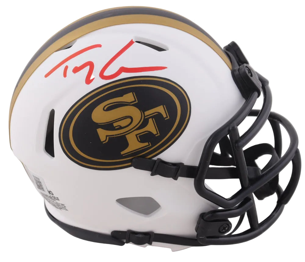 Trey Lance Hand Signed SF 49ers LEA Speed Mini Helmet, With Beckett COA