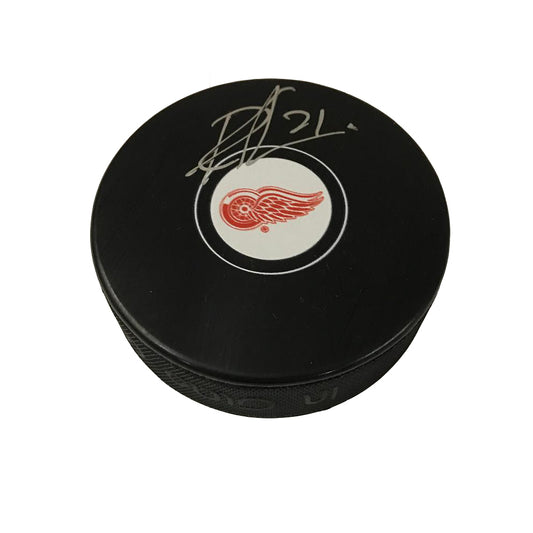 Dennis Cholowski Hand-Signed Detroit Red Wings Puck, With COA
