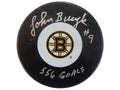John Bucyk Hand-Signed Boston Bruins Puck, With 556 Goals And COA