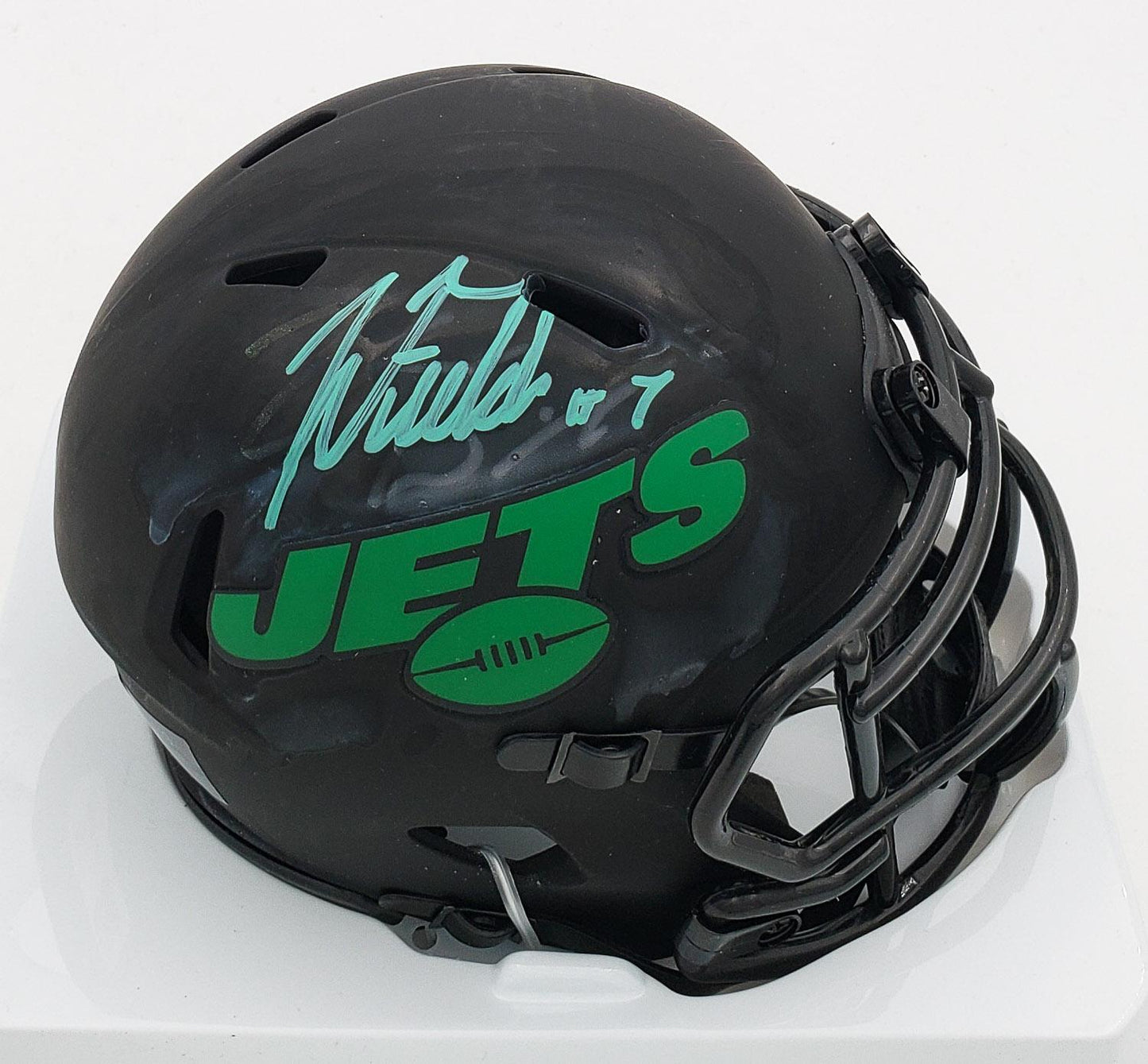 Justin Fields Hand-Signed New York Jets Eclipse Alternate Speed Mini Helmet, With Beckett COA