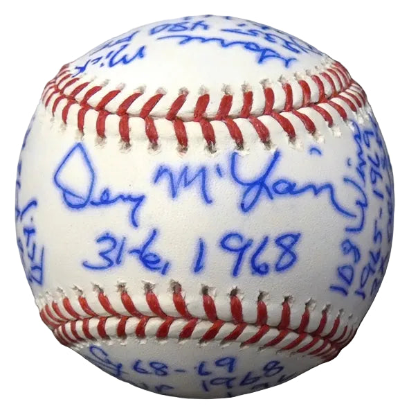 Denny McLain Autographed Stats Baseball, With Beckett COA