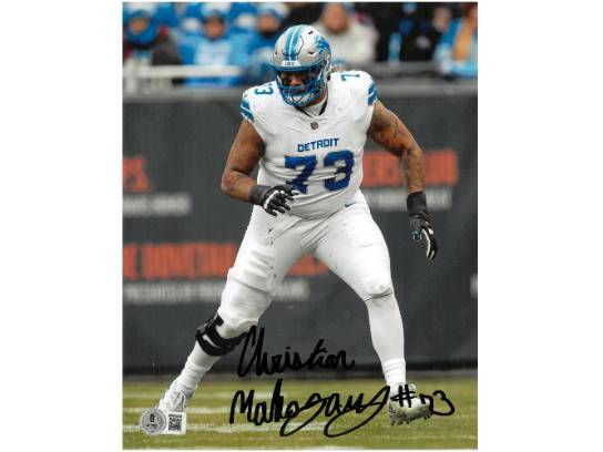 Christian Mahogany Hand-Signed Detroit Lions 8x10 Photo, With Beckett COA