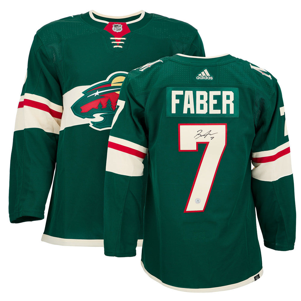Brock Faber Autographed Minnesota Wild Green Adidas Jersey, With COA