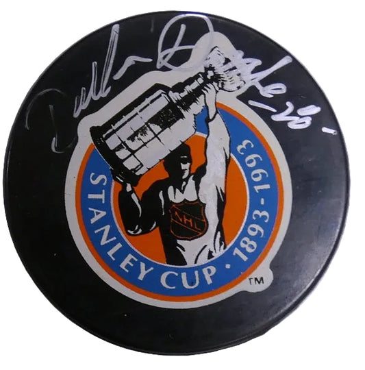Dallas Drake Autographed 1992/93 Detroit Red Wings Stanley Cup Centennial Puck, With Beckett COA