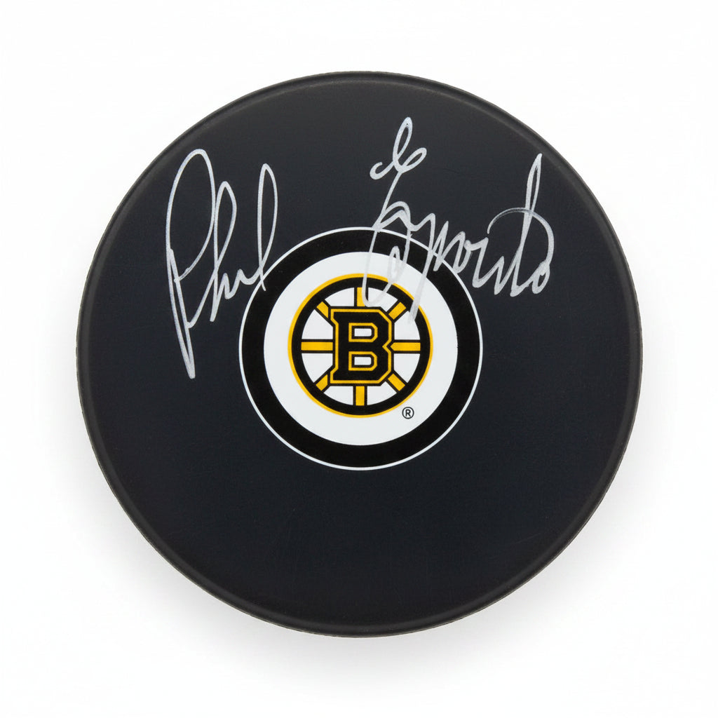 Phil Esposito Autographed Boston Bruins Puck, With Beckett COA