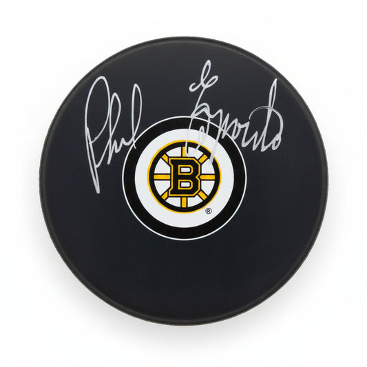 Phil Esposito Autographed Boston Bruins Puck, With Beckett COA