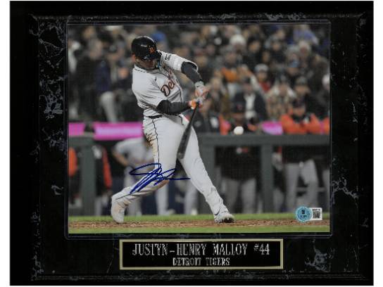 Justyn-Henry Malloy Hand-Signed Detroit Tigers Plaque, With Beckett COA