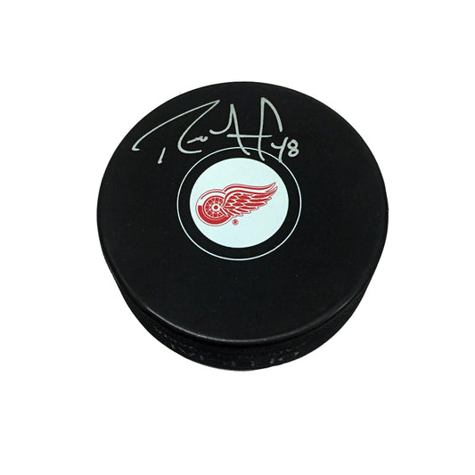 Ryan Sproul Hand-Signed Detroit Red Wings Puck, With COA