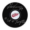 Mike Vernon Autographed Detroit Red Wings Puck w/97 Cup & Smythe And COA