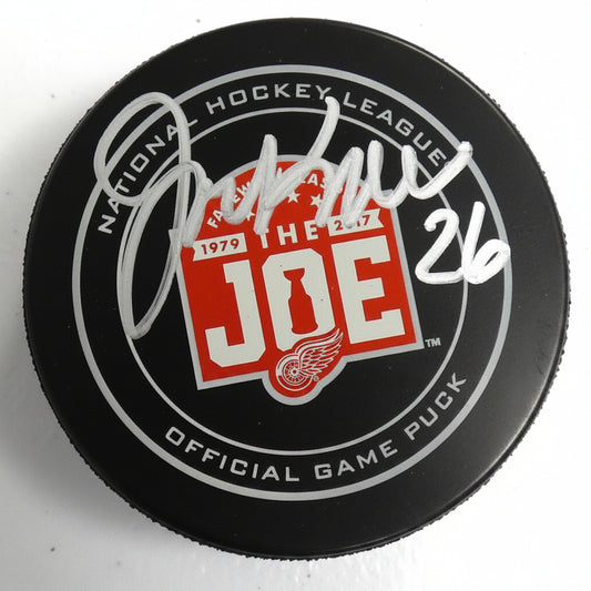 Joe Kocur Autographed Red Wings Farewell To The Joe Official Game Puck, With Beckett COA