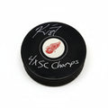 Kirk Maltby Autographed Detroit Red Wings Puck, With 4X SC Champs Inscription And COA