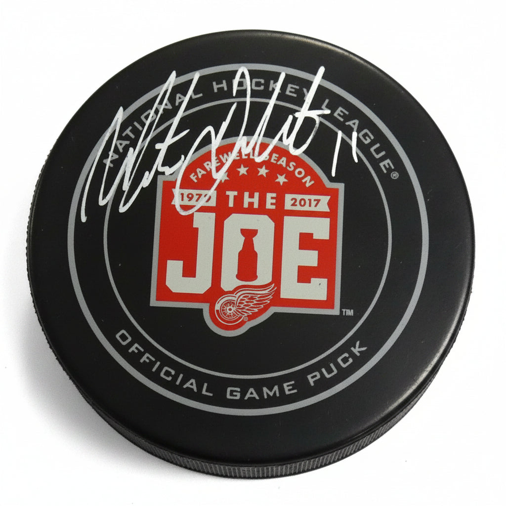 Mathieu Dandenault, Three-Time Stanley Cup Champion, Autographed Farewell To The Joe Official Game Puck, With Beckett Authentication