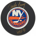 Mike Bossy Hand-Signed New York Islanders Puck, With "HOF 91" Inscription, And COA