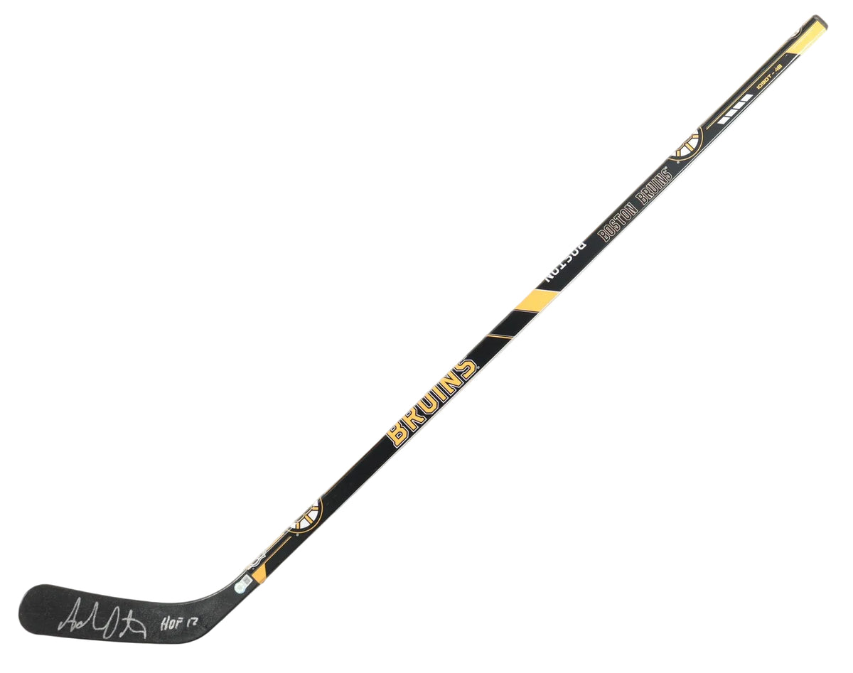 Adam Oates Hand-Signed Boston Bruins Stick Inscribed "HOF 12", With Schwartz COA
