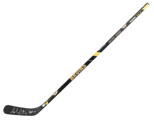 Adam Oates Hand-Signed Boston Bruins Stick Inscribed "HOF 12", With Schwartz COA