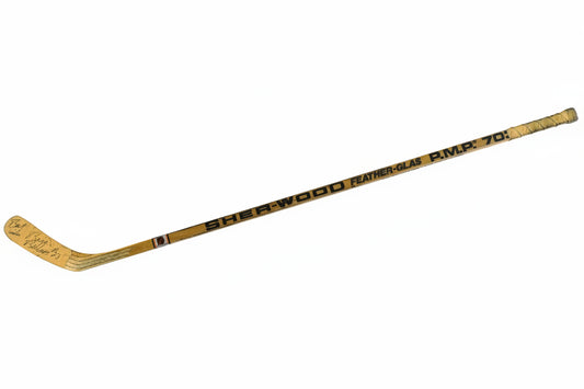 RARE Brian Bellows, Stanley Cup Champion, Autographed GAME USED Authentic Wood Sher-Wood PMP Stick.  Inscribed With “Best Wishes” And Authenticated With Beckett Authentication