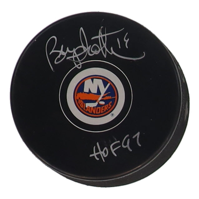 Bryan Trottier Hand-Signed New York Islanders Puck Inscribed "HOF 97", With COJO COA