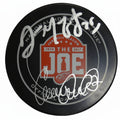 VERY RARE Darren McCarty AND Claude Lemieux autographed Farewell To The Joe Official Game Puck, with Beckett authentication