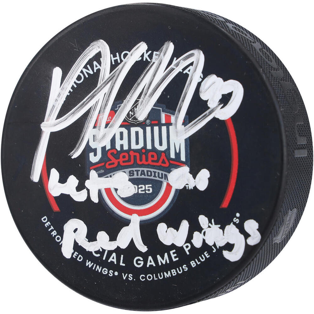 Alex DeBrincat Hand-Signed 2025 Detroit Red Wings Stadium Series Puck, With COA